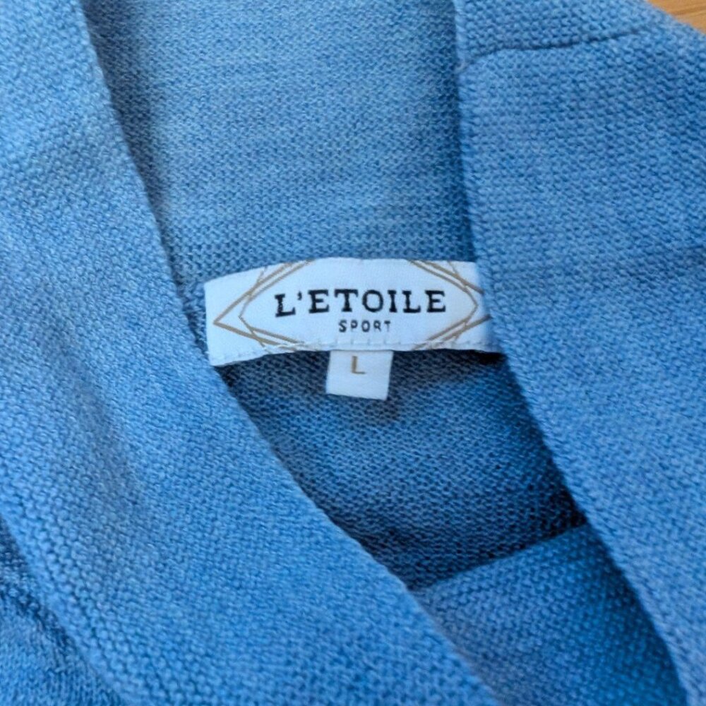 L'Etoile Chevron Mock Neck Sweater retail $195, sz L - Picture 3 of 8